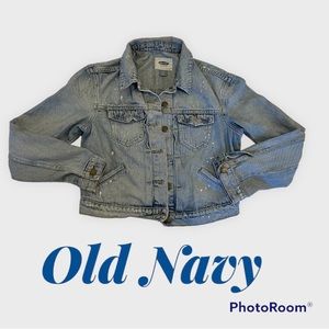 Old Navy San Francisco California Light Blue Distressed Ladies Jean Jacket